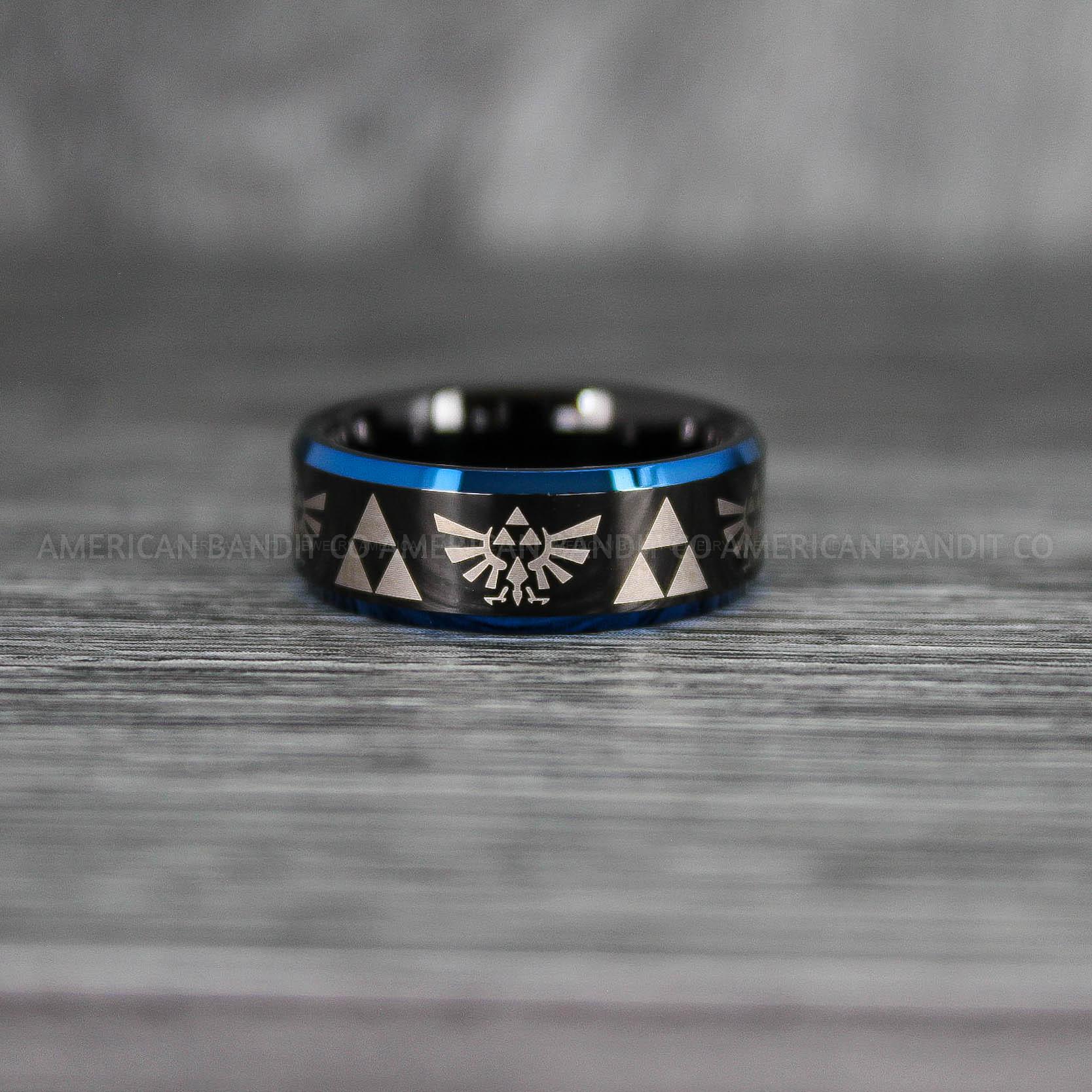 IMG_7277 Zelda Rings, Zelda Wedding Rings, Gamer Rings, Gamer Jewelry, Zelda Wedding Bands, Gamer Wedding Rings, Black Wedding Ring - Image 1