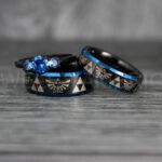 Zelda Rings, Zelda Wedding Rings, Gamer Rings, Gamer Jewelry, Zelda Wedding Bands, Gamer Wedding Rings, Black Wedding Rings