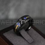 Stargate Ring, Stargate Earth Ring, Stargate Jewelry, Stargate Wedding Band, Stargate Wedding Ring