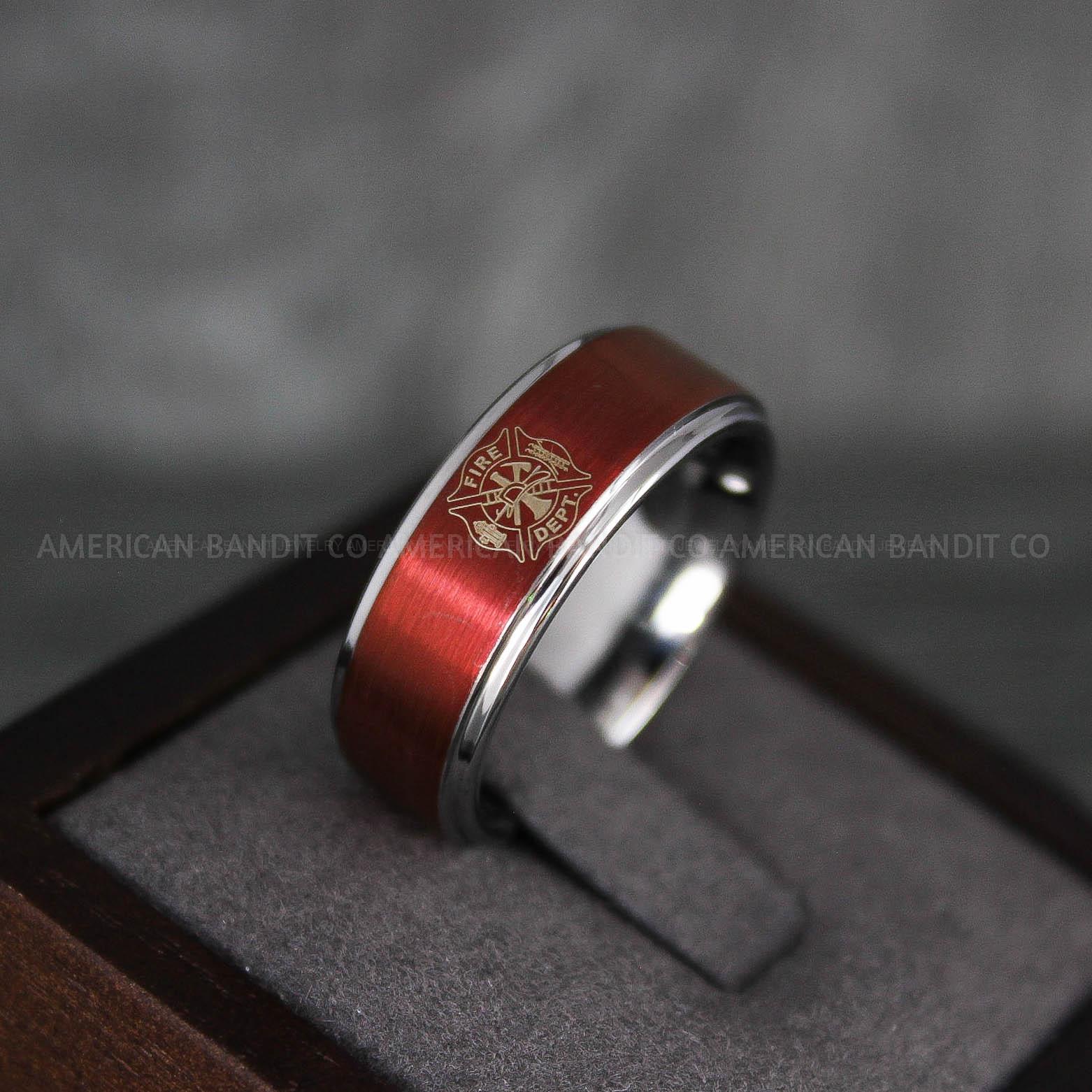 IMG_7299 Fire Department Ring, Fireman Wedding Band, Firefighter Ring, Firefighter Jewelry, Fireman Jewelry - Image 1