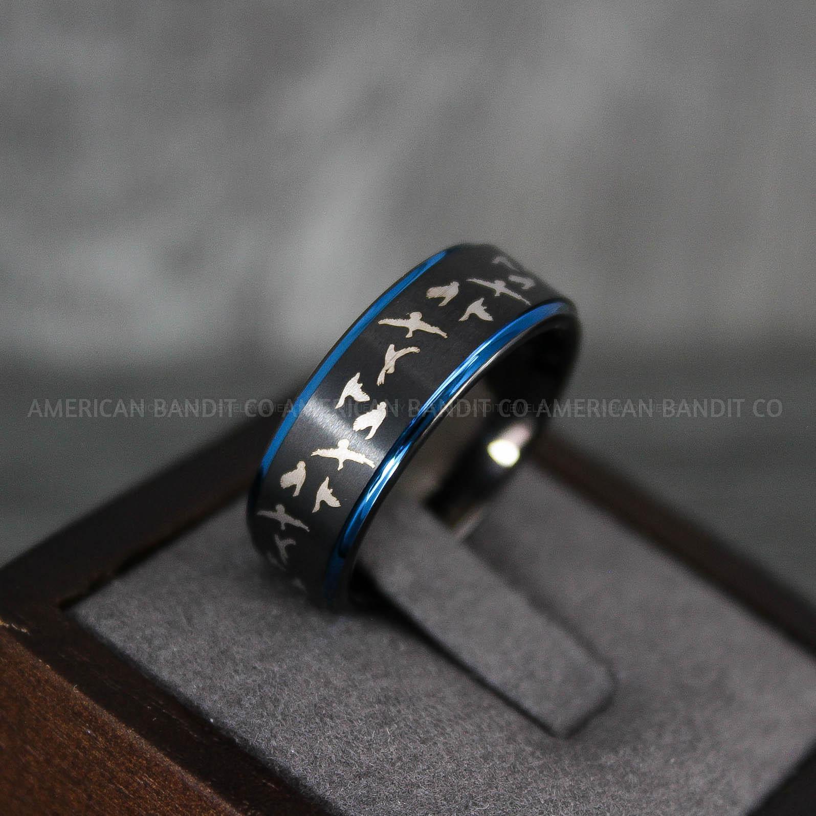 IMG_7309 Flying Ducks Ring, Duck Hunting Ring, Hunting Wedding Band, Hunting Wedding Ring, Hunting Jewelry, Duck Hunting Wedding Band, Duck Jewelry - Image 1