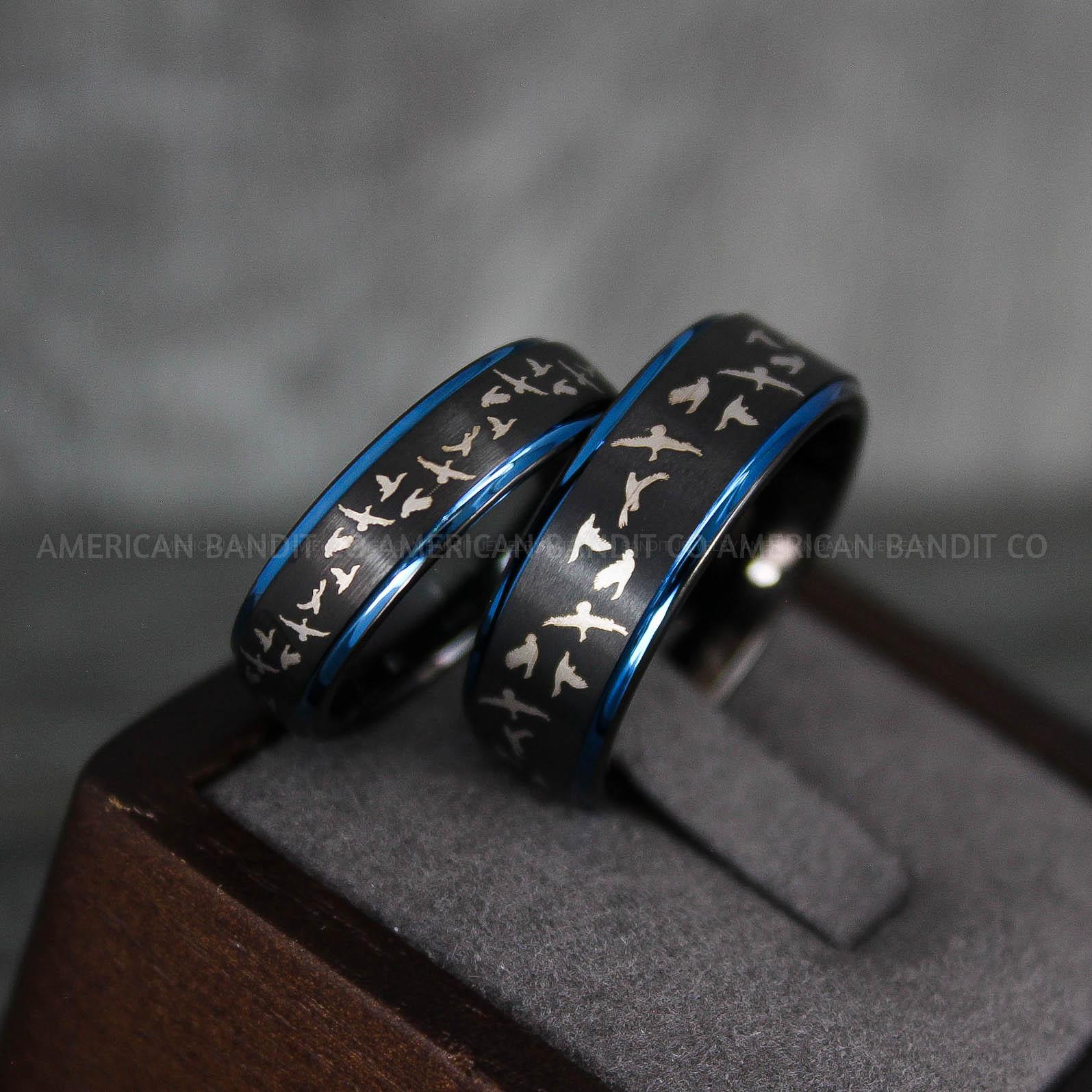 IMG_7310 Flying Ducks Ring, Duck Hunting Ring, Hunting Wedding Band, Hunting Wedding Ring, Hunting Jewelry, Duck Hunting Wedding Band, Duck Jewelry - Image 1