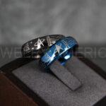 Star Trek Ring, Star Trek Wedding Band, Black Star Trek Wedding Ring, Star Trek Wedding Ring, Star Trek Jewelry