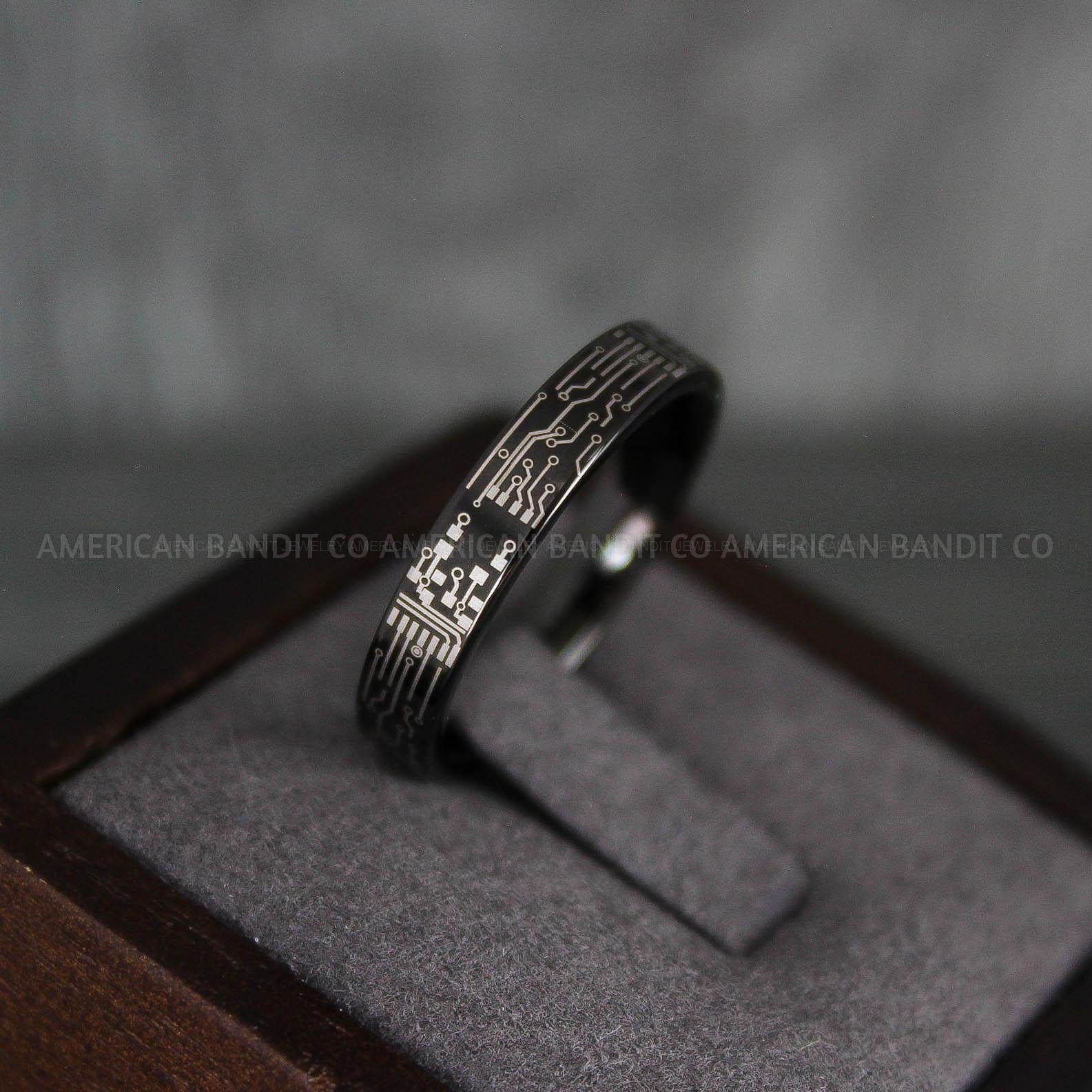 IMG_7336 Circuit Board Ring, Circuit Board Wedding Band, Gamer Ring, Gamer Wedding Band - Image 1