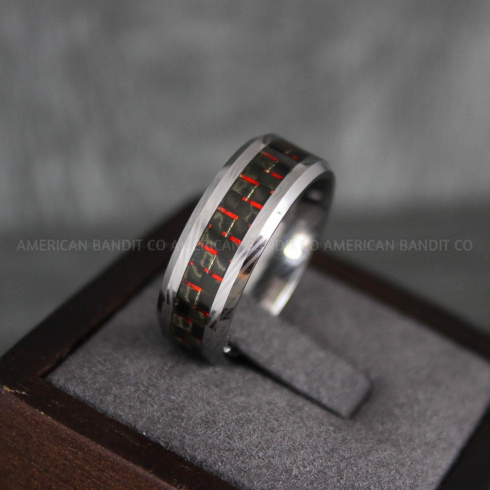 IMG_7343 Damascus Steel Ring, Silver Wedding Band, Damascus Steel Wedding Band, Damascus Steel Jewelry - Image 1