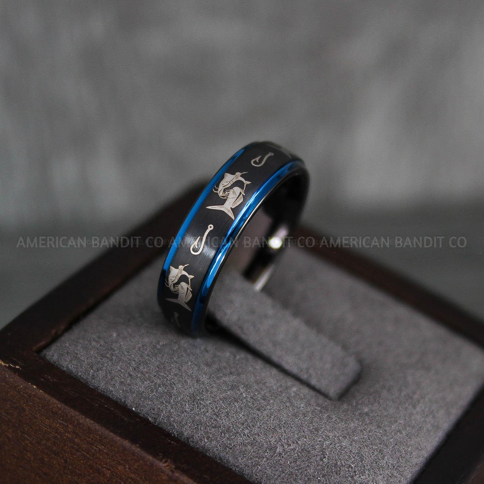 IMG_7353 Catfish Ring, Catfish Jewelry, Fishing Ring, Fisherman Ring, Catfish Wedding Ring, Hunting Ring, Fish Hooks Ring - Image 1