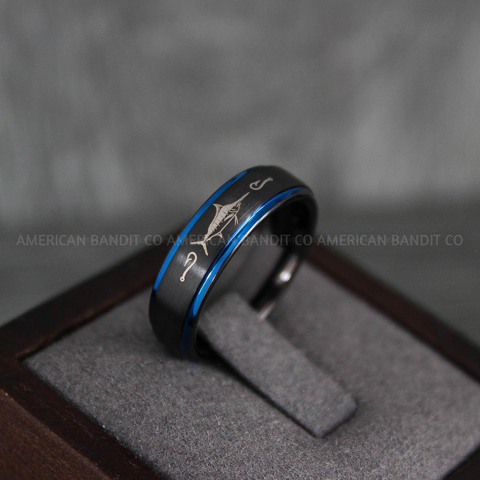 IMG_7354 Marlin Ring, Marlin Jewelry, Fishing Ring, Fisherman Ring, Marlin Wedding Ring, Hunting Ring, Fish Hooks Ring - Image 1