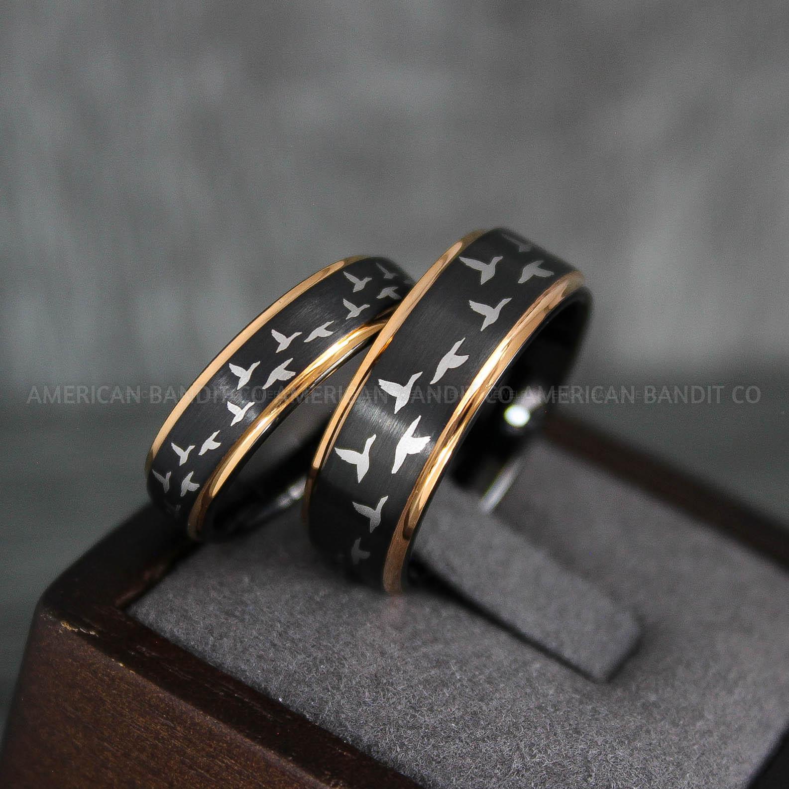 IMG_7357 Flying Ducks Ring, Duck Hunting Ring, Hunting Wedding Band, Hunting Wedding Ring, Hunting Jewelry, Duck Hunting Wedding Band, Duck Jewelry - Image 1