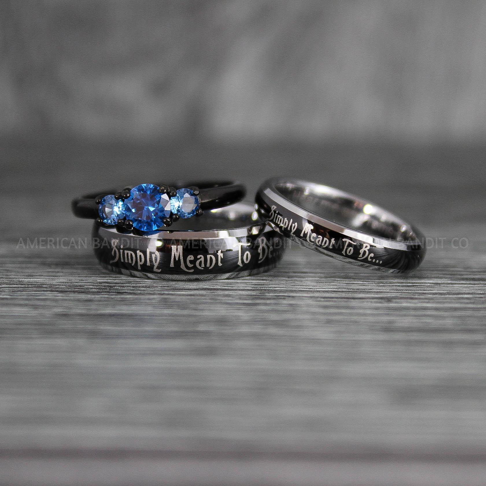 IMG_7370 Simply Meant To Be Rings, Black Wedding Bands, Black Wedding Rings, Couple Rings, Couple Jewelry, His and Her Rings, Matching Rings, Couple Wedding Rings, Couple Jewelry - Image 1