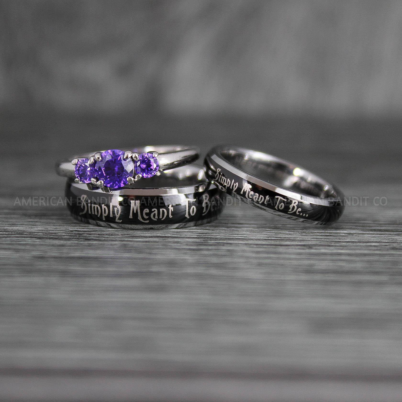 IMG_7372 Simply Meant To Be Rings, Black Wedding Bands, Black Wedding Rings, Couple Rings, Couple Jewelry, His and Her Rings, Matching Rings, Couple Wedding Rings, Couple Jewelry - Image 1