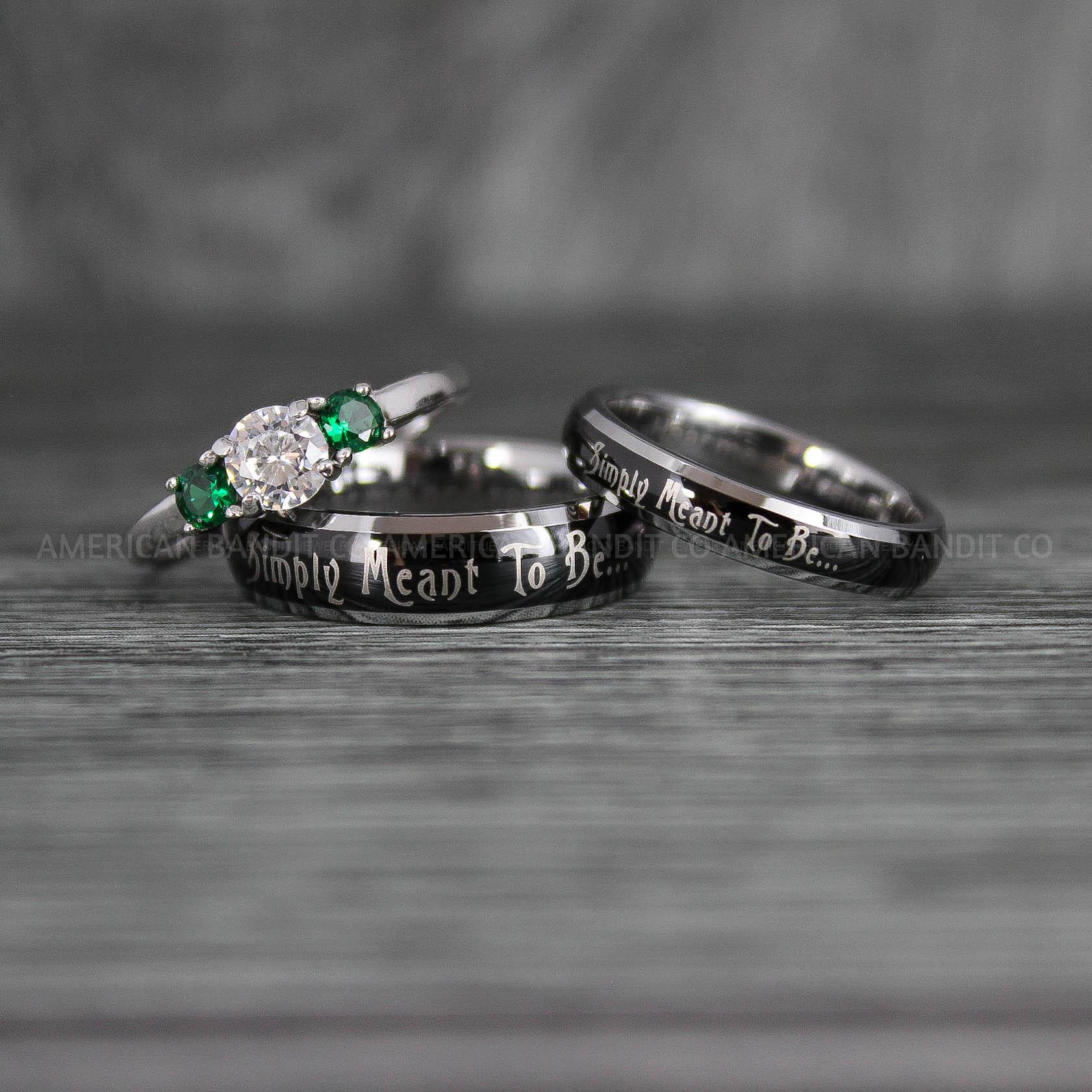 IMG_7373 Simply Meant To Be Rings, Black Wedding Bands, Black Wedding Rings, Couple Rings, Couple Jewelry, His and Her Rings, Matching Rings, Couple Wedding Rings, Couple Jewelry - Image 1