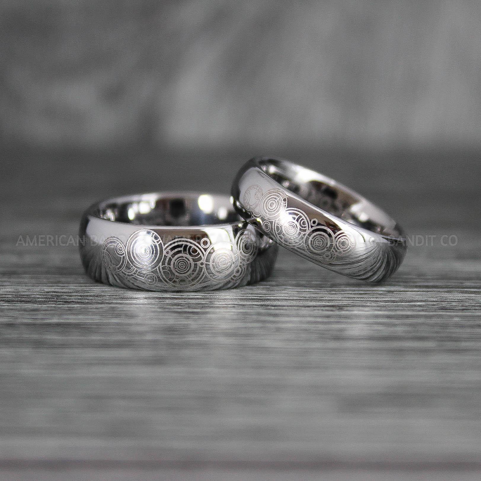 IMG_7382 Dr Who Rings, Dr Who Wedding Rings, Dr Who Jewelry, Gallifreyan Rings, Gallifreyan Wedding Rings, Gallifreyan Wedding Bands, Gallifreyan Jewelry - Image 1