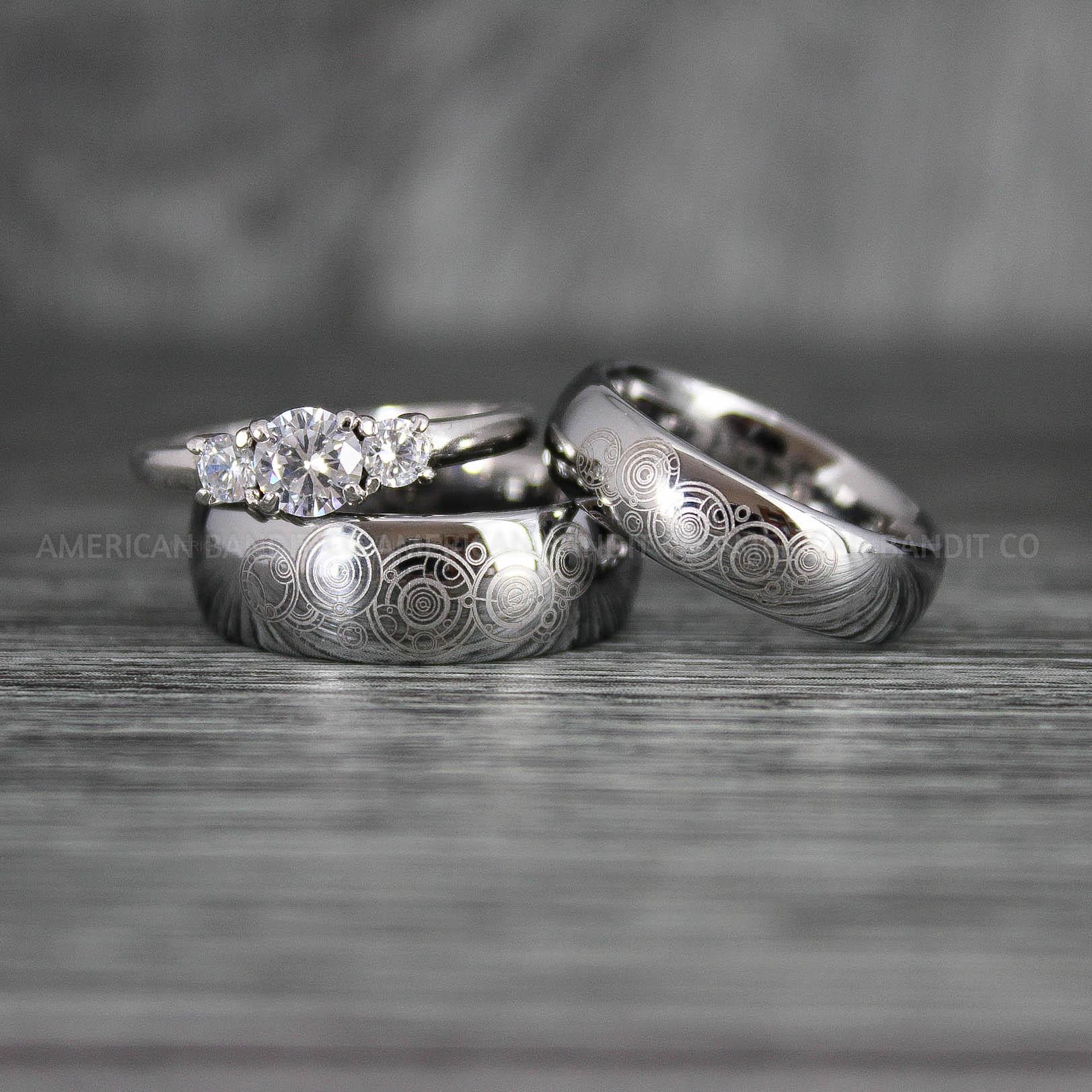 IMG_7385 Dr Who Rings, Dr Who Wedding Rings, Dr Who Jewelry, Gallifreyan Rings, Gallifreyan Wedding Rings, Gallifreyan Wedding Bands, Gallifreyan Jewelry - Image 1