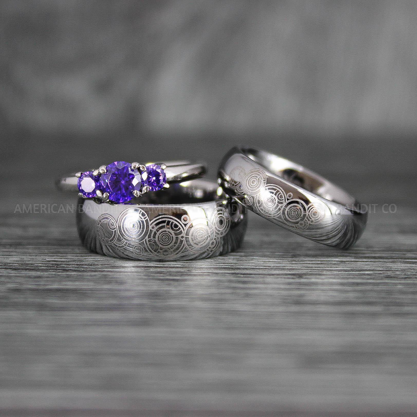 IMG_7389 Dr Who Rings, Dr Who Wedding Rings, Dr Who Jewelry, Gallifreyan Rings, Gallifreyan Wedding Rings, Gallifreyan Wedding Bands, Gallifreyan Jewelry - Image 1