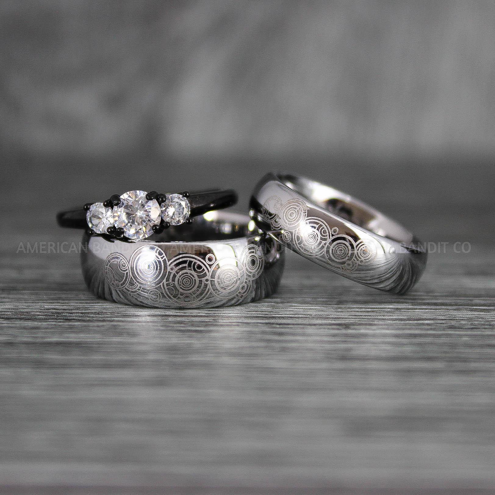 IMG_7392 Dr Who Rings, Dr Who Wedding Rings, Dr Who Jewelry, Gallifreyan Rings, Gallifreyan Wedding Rings, Gallifreyan Wedding Bands, Gallifreyan Jewelry - Image 1