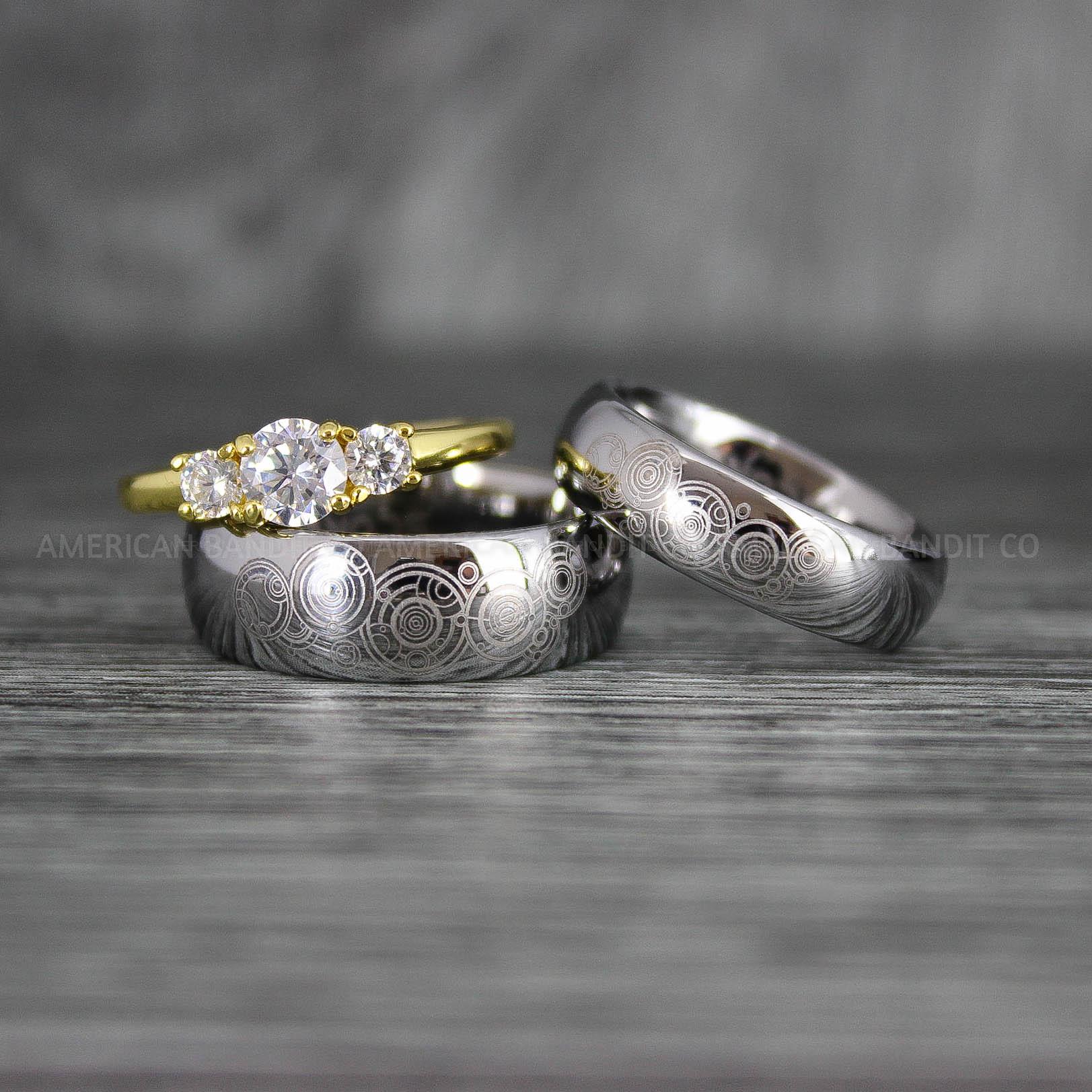 IMG_7393 Dr Who Rings, Dr Who Wedding Rings, Dr Who Jewelry, Gallifreyan Rings, Gallifreyan Wedding Rings, Gallifreyan Wedding Bands, Gallifreyan Jewelry - Image 1