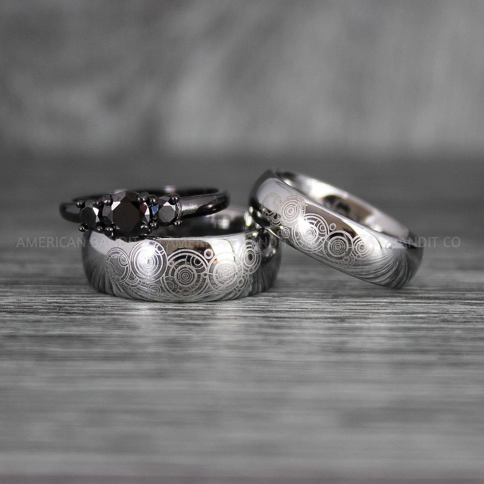 IMG_7394 Dr Who Rings, Dr Who Wedding Rings, Dr Who Jewelry, Gallifreyan Rings, Gallifreyan Wedding Rings, Gallifreyan Wedding Bands, Gallifreyan Jewelry - Image 1