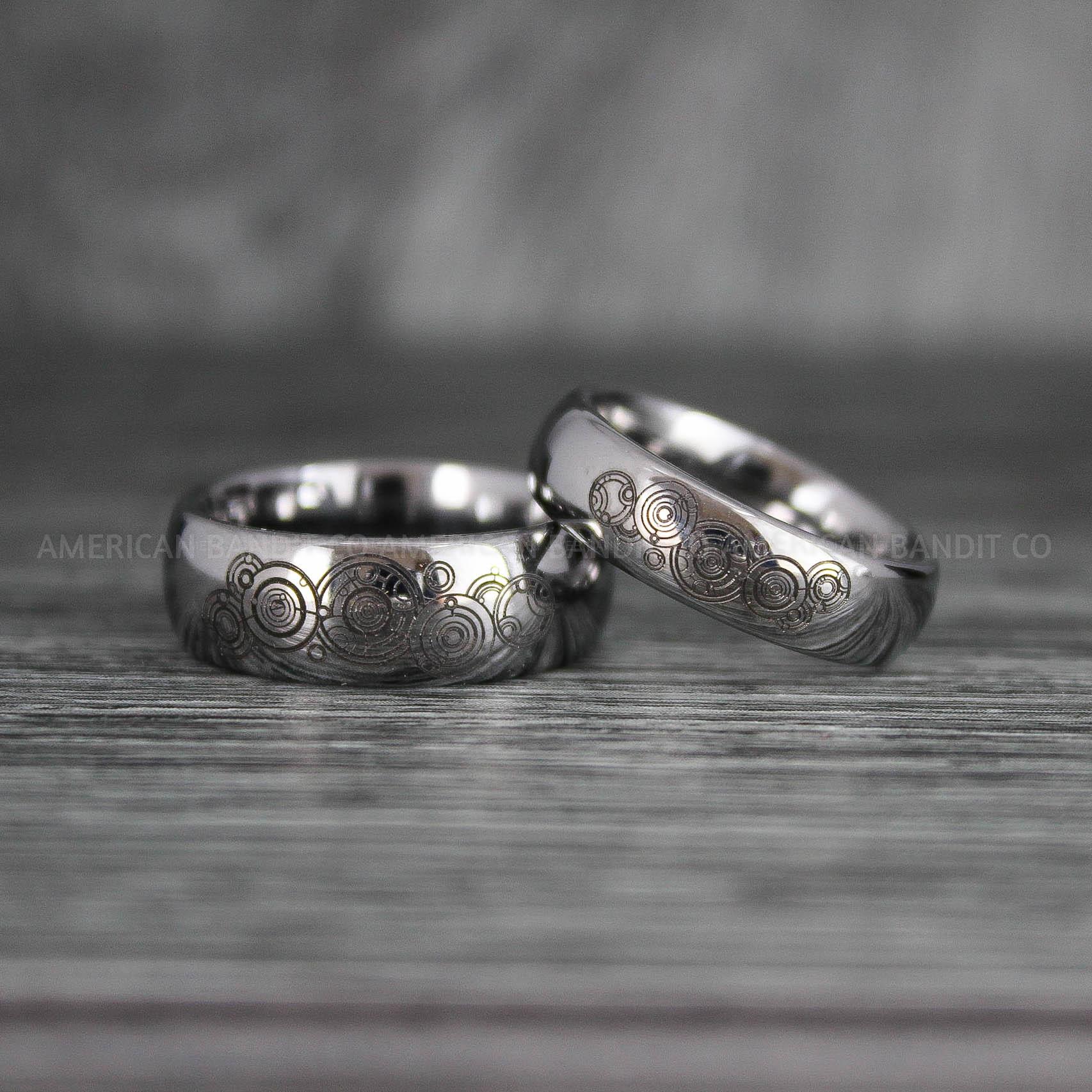 IMG_7395 Dr Who Rings, Dr Who Wedding Rings, Dr Who Jewelry, Gallifreyan Rings, Gallifreyan Wedding Rings, Gallifreyan Wedding Bands, Gallifreyan Jewelry - Image 1