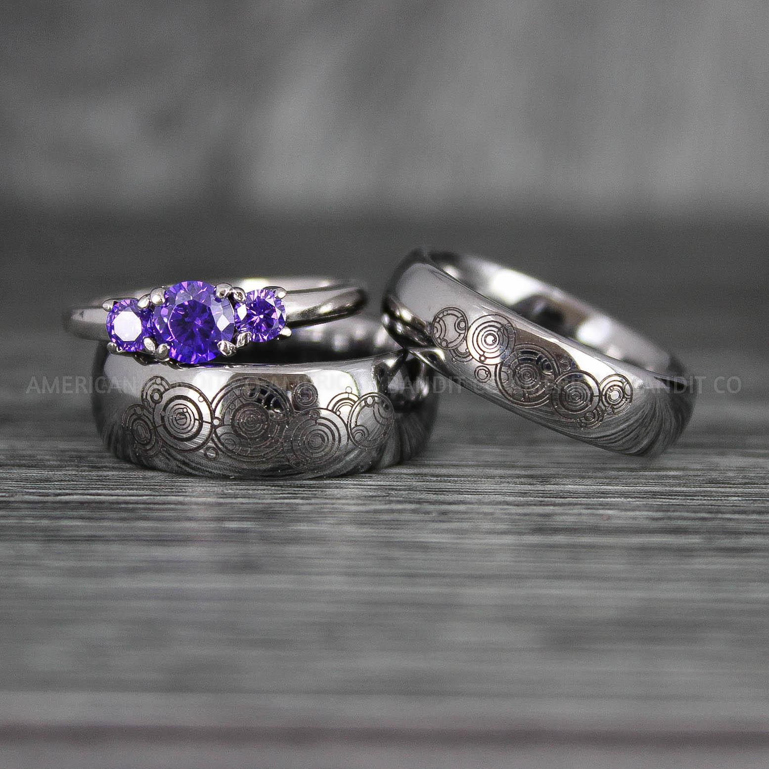 IMG_7399 Dr Who Rings, Dr Who Wedding Rings, Dr Who Jewelry, Gallifreyan Rings, Gallifreyan Wedding Rings, Gallifreyan Wedding Bands, Gallifreyan Jewelry - Image 1