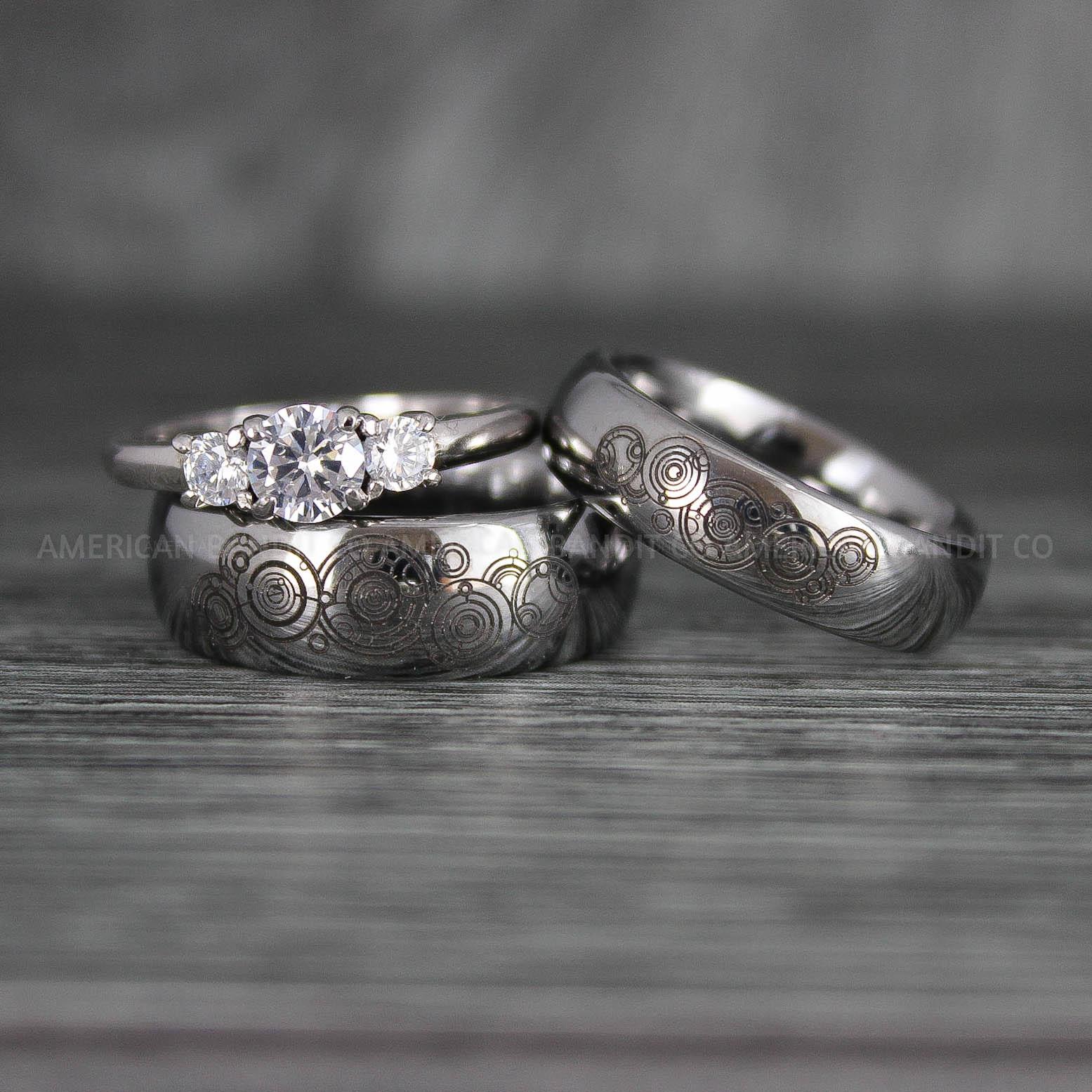 IMG_7400 Dr Who Rings, Dr Who Wedding Rings, Dr Who Jewelry, Gallifreyan Rings, Gallifreyan Wedding Rings, Gallifreyan Wedding Bands, Gallifreyan Jewelry - Image 1