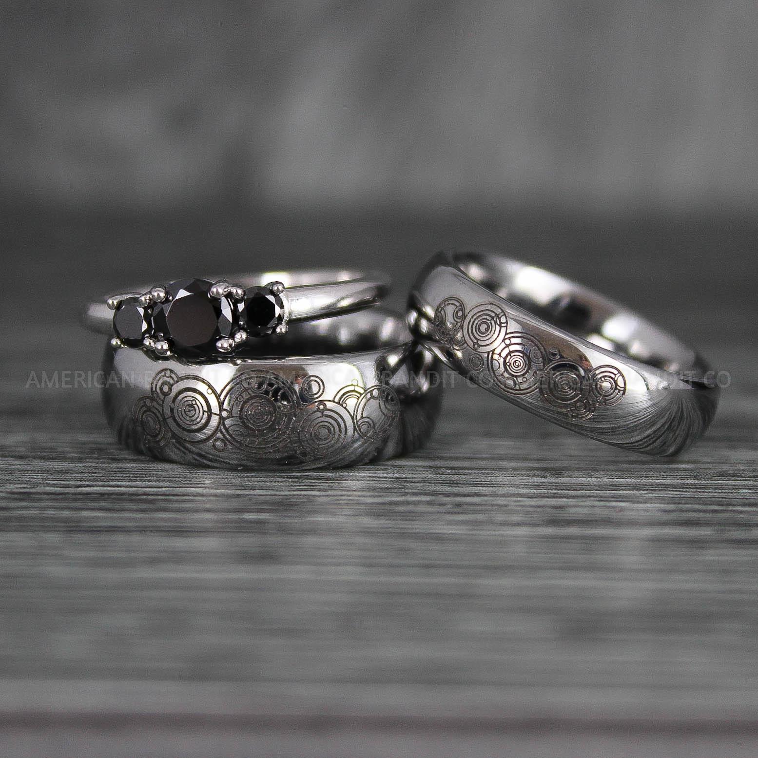 IMG_7401 Dr Who Rings, Dr Who Wedding Rings, Dr Who Jewelry, Gallifreyan Rings, Gallifreyan Wedding Rings, Gallifreyan Wedding Bands, Gallifreyan Jewelry - Image 1