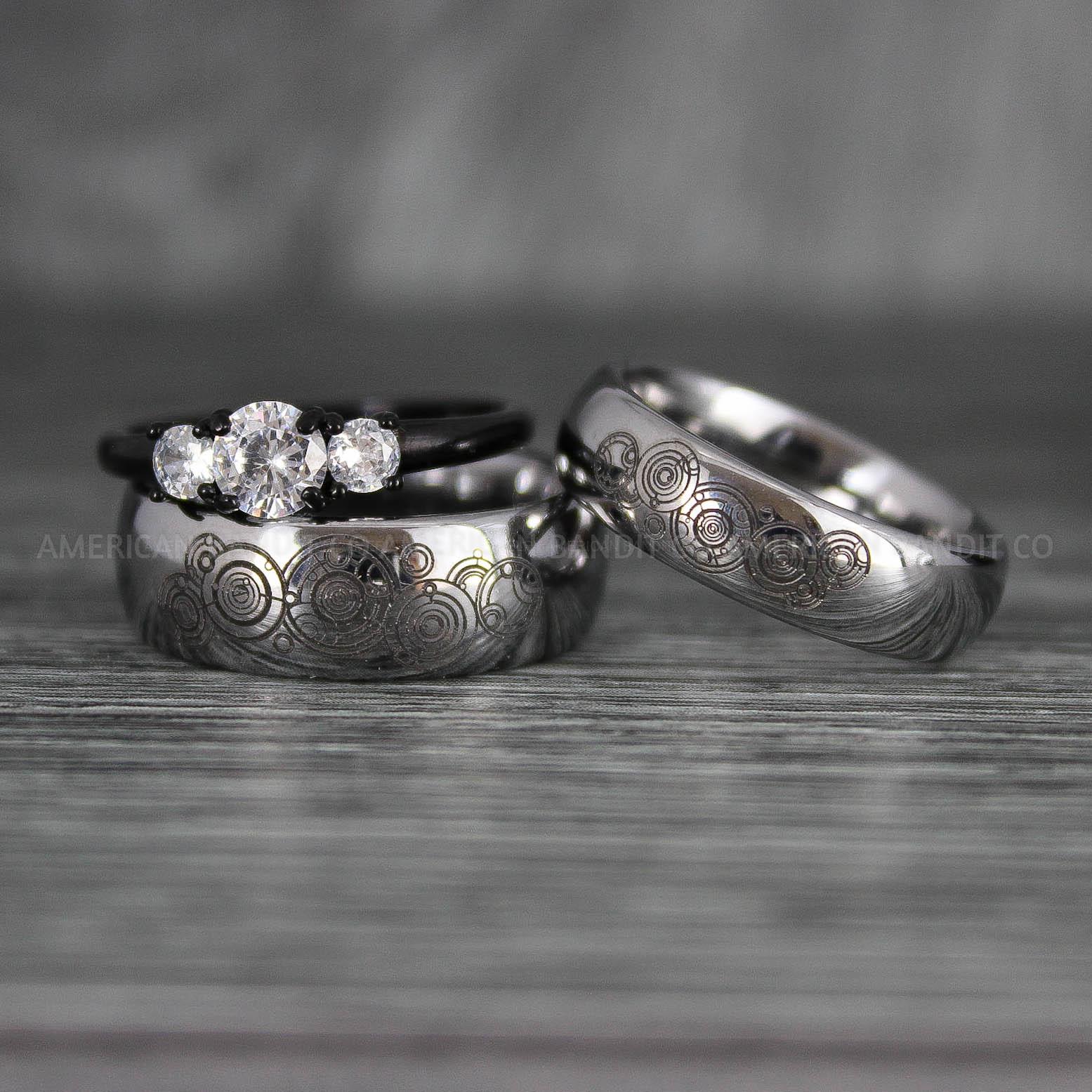 IMG_7404 Dr Who Rings, Dr Who Wedding Rings, Dr Who Jewelry, Gallifreyan Rings, Gallifreyan Wedding Rings, Gallifreyan Wedding Bands, Gallifreyan Jewelry - Image 1