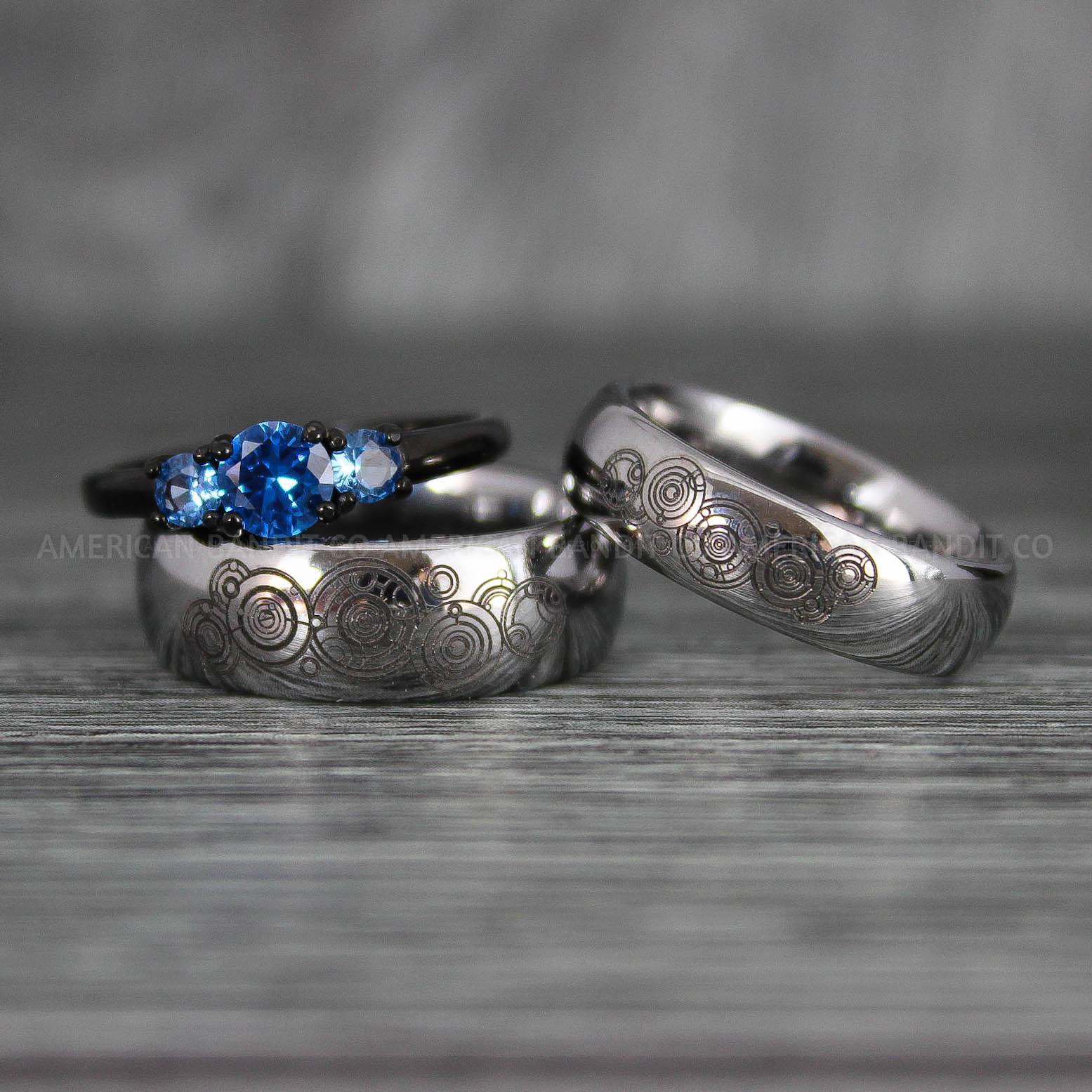 IMG_7405 Dr Who Rings, Dr Who Wedding Rings, Dr Who Jewelry, Gallifreyan Rings, Gallifreyan Wedding Rings, Gallifreyan Wedding Bands, Gallifreyan Jewelry - Image 1