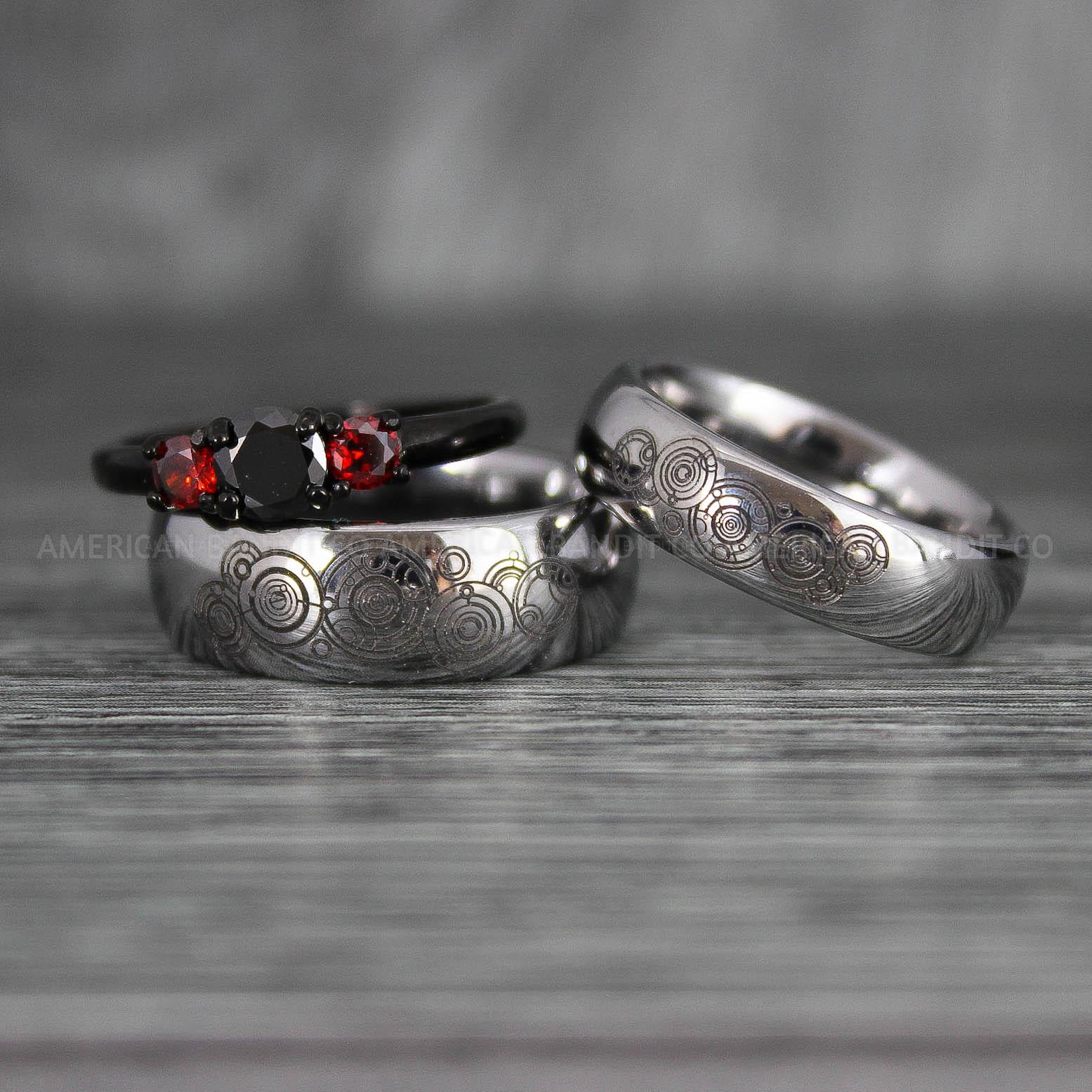 IMG_7406 Dr Who Rings, Dr Who Wedding Rings, Dr Who Jewelry, Gallifreyan Rings, Gallifreyan Wedding Rings, Gallifreyan Wedding Bands, Gallifreyan Jewelry - Image 1