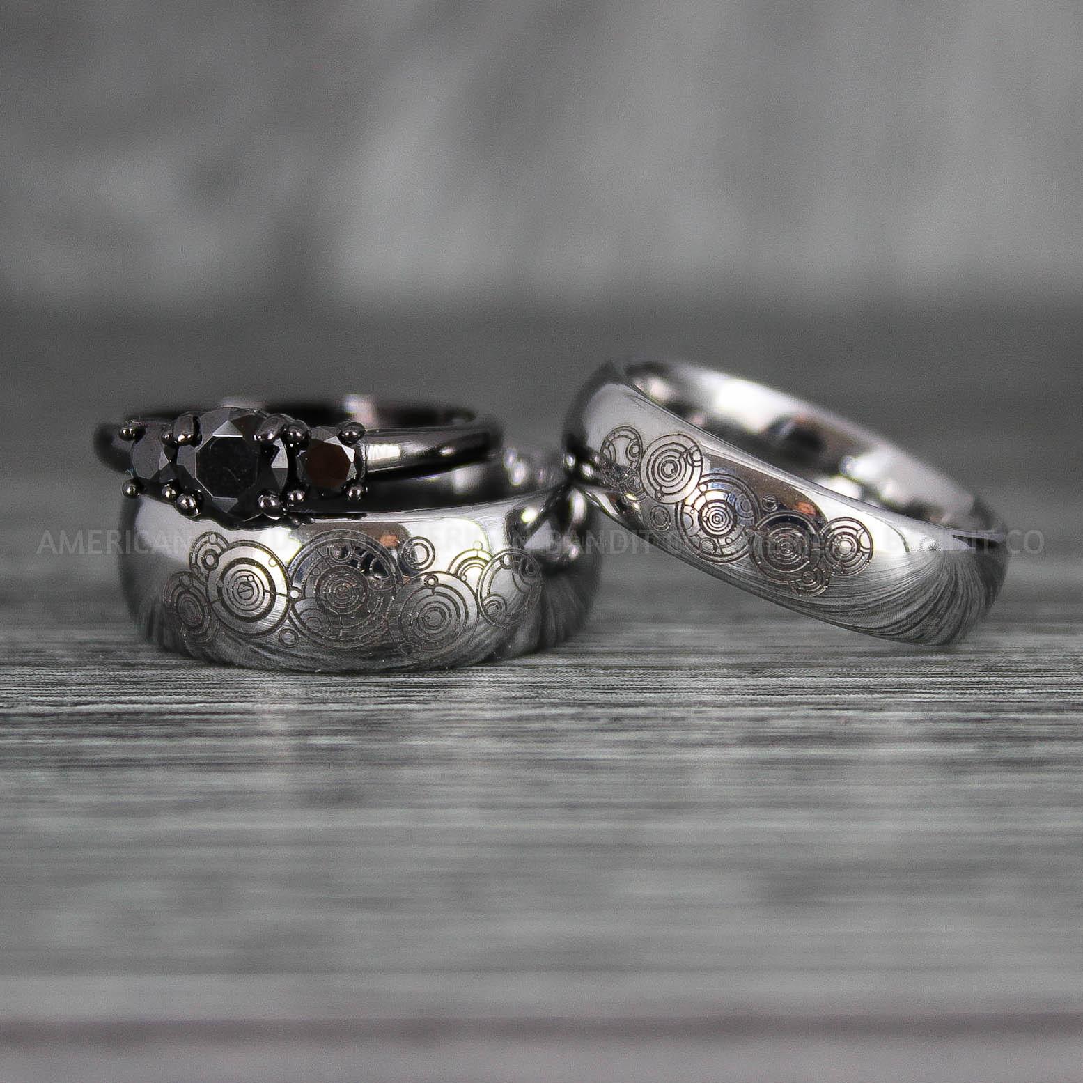 IMG_7407 Dr Who Rings, Dr Who Wedding Rings, Dr Who Jewelry, Gallifreyan Rings, Gallifreyan Wedding Rings, Gallifreyan Wedding Bands, Gallifreyan Jewelry - Image 1