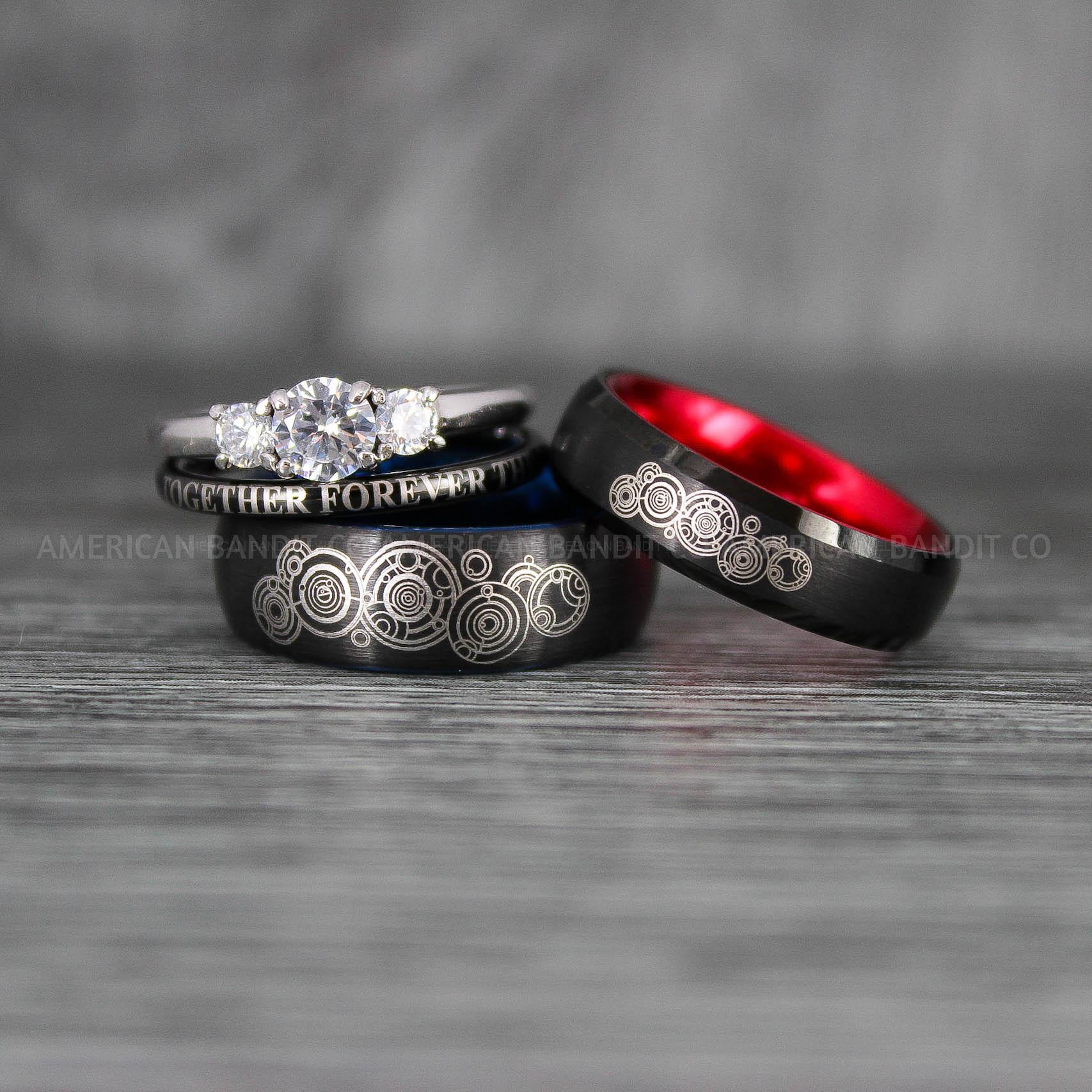 IMG_7412 Dr Who Rings, Dr Who Wedding Rings, Dr Who Jewelry, Gallifreyan Rings, Gallifreyan Wedding Rings, Gallifreyan Wedding Bands, Gallifreyan Jewelry - Image 1