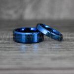 Couple Rings, Blue Wedding Bands, Blue Tungsten Rings, Matching Couple Rings, Couple Wedding Bands - Image 2