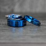 Couple Rings, Blue Wedding Bands, Blue Tungsten Rings, Matching Couple Rings, Couple Wedding Bands