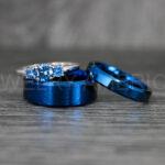 Couple Rings, Blue Wedding Bands, Blue Tungsten Rings, Matching Couple Rings, Couple Wedding Bands