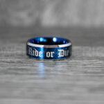 Ride or Die Rings, Ride or Die, Ride or Die Wedding Rings, Ride or Die Wedding Bands, Blue Wedding Rings, Blue Wedding Bands, Biker Rings - Image 3