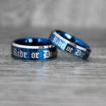 Ride or Die Rings, Ride or Die, Ride or Die Wedding Rings, Ride or Die Wedding Bands, Blue Wedding Rings, Blue Wedding Bands, Biker Rings - Image 2