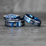 Ride or Die Rings, Ride or Die, Ride or Die Wedding Rings, Ride or Die Wedding Bands, Blue Wedding Rings, Blue Wedding Bands, Biker Rings