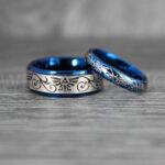 Zelda Rings, Zelda Wedding Rings, Gamer Rings, Gamer Jewelry, Zelda Wedding Bands, Gamer Wedding Rings, Blue Wedding Ring - Image 5