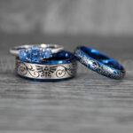 Zelda Rings, Zelda Wedding Rings, Gamer Rings, Gamer Jewelry, Zelda Wedding Bands, Gamer Wedding Rings, Blue Wedding Rings