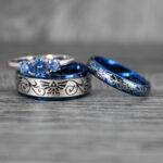 Zelda Rings, Zelda Wedding Rings, Gamer Rings, Gamer Jewelry, Zelda Wedding Bands, Gamer Wedding Rings, Blue Wedding Rings - Image 9