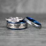 Zelda Rings, Zelda Wedding Rings, Gamer Rings, Gamer Jewelry, Zelda Wedding Bands, Gamer Wedding Rings, Blue Wedding Rings