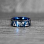Zelda Rings, Zelda Wedding Rings, Gamer Rings, Gamer Jewelry, Zelda Wedding Bands, Gamer Wedding Rings, Blue Wedding Ring