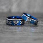 Zelda Rings, Zelda Wedding Rings, Gamer Rings, Gamer Jewelry, Zelda Wedding Bands, Gamer Wedding Rings, Blue Wedding Rings
