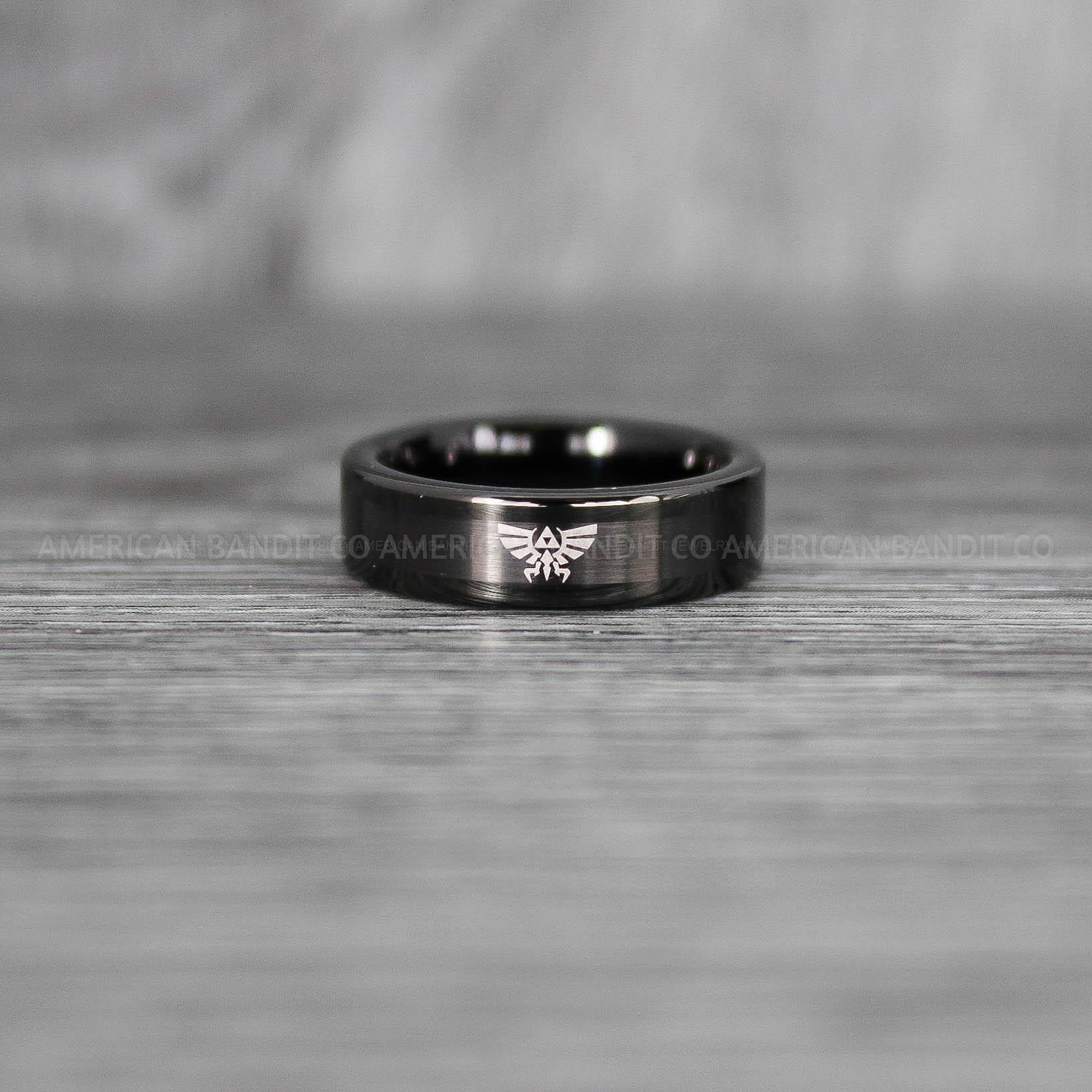 IMG_7464 Zelda Rings, Zelda Wedding Rings, Gamer Rings, Gamer Jewelry, Zelda Wedding Bands, Gamer Wedding Rings, Black Wedding Ring - Image 1