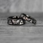 Zelda Rings, Zelda Wedding Rings, Gamer Rings, Gamer Jewelry, Zelda Wedding Bands, Gamer Wedding Rings, Black Wedding Rings