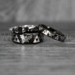 Zelda Rings, Zelda Wedding Rings, Gamer Rings, Gamer Jewelry, Zelda Wedding Bands, Gamer Wedding Rings, Black Wedding Rings
