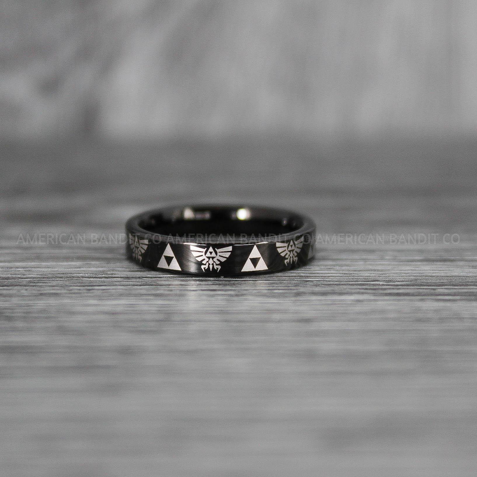 IMG_7471 Zelda Rings, Zelda Wedding Rings, Gamer Rings, Gamer Jewelry, Zelda Wedding Bands, Gamer Wedding Rings, Black Wedding Ring - Image 1