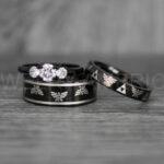 Zelda Rings, Zelda Wedding Rings, Gamer Rings, Gamer Jewelry, Zelda Wedding Bands, Gamer Wedding Rings, Black Wedding Rings