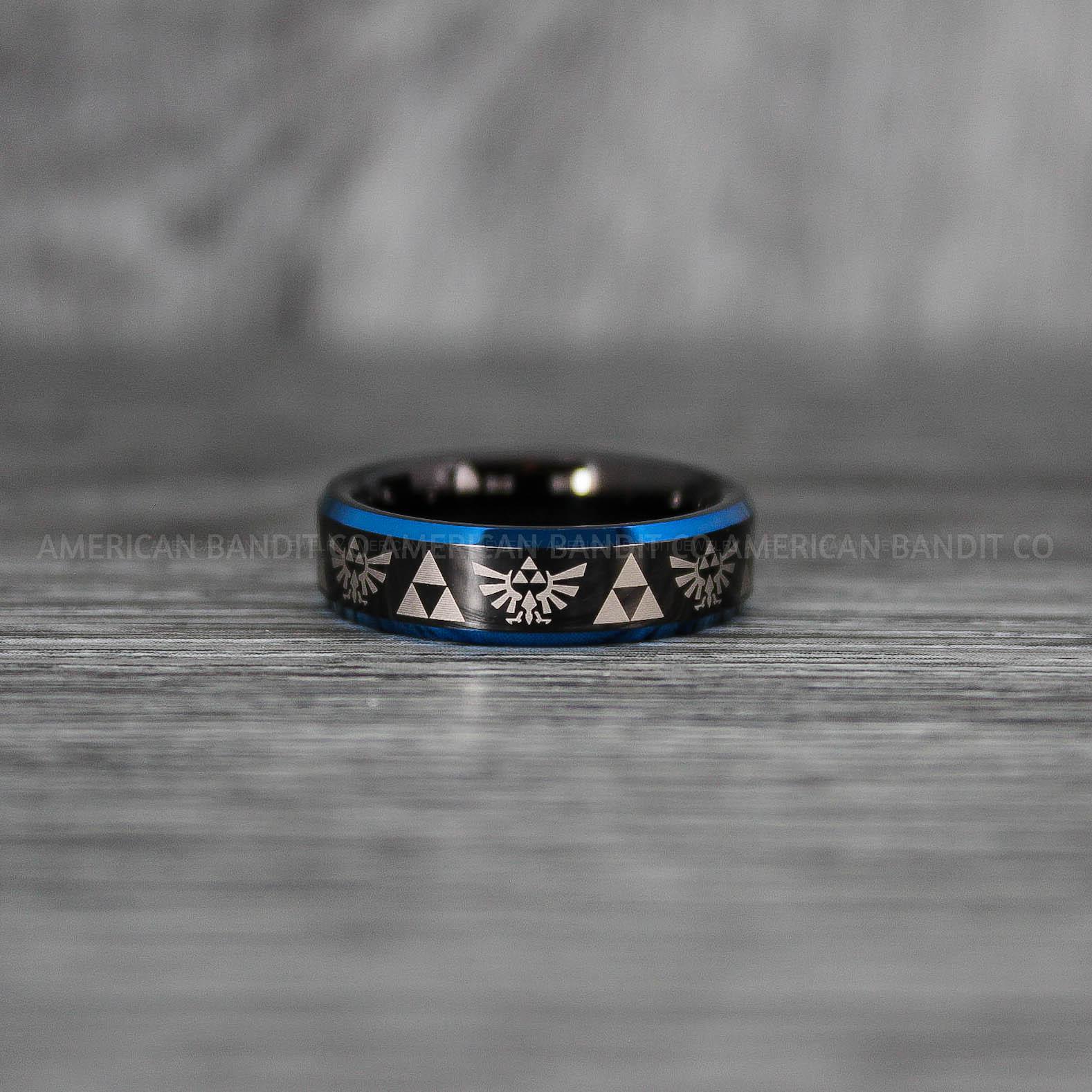 IMG_7480 Zelda Rings, Zelda Wedding Rings, Gamer Rings, Gamer Jewelry, Zelda Wedding Bands, Gamer Wedding Rings, Black Wedding Ring - Image 1