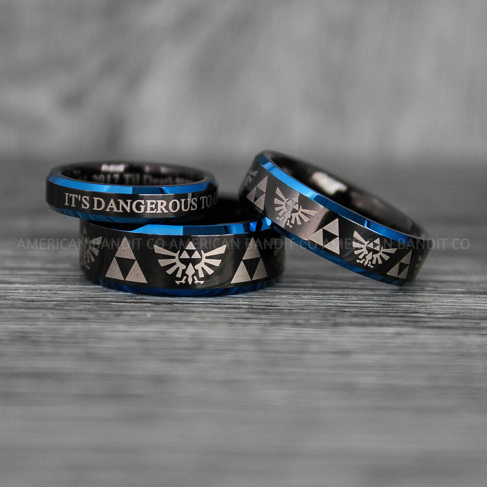 IMG_7482 Zelda Rings, Zelda Wedding Rings, Gamer Rings, Gamer Jewelry, Zelda Wedding Bands, Gamer Wedding Rings, Black Wedding Rings - Image 1