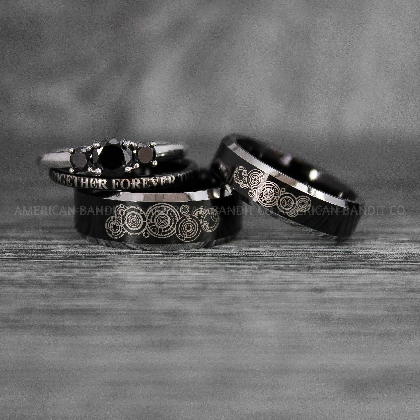 IMG_7493 Dr Who Rings, Dr Who Wedding Rings, Dr Who Jewelry, Gallifreyan Rings, Gallifreyan Wedding Rings, Gallifreyan Wedding Bands, Gallifreyan Jewelry - Image 1